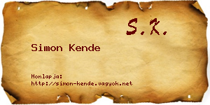 Simon Kende névjegykártya