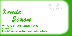 kende simon business card